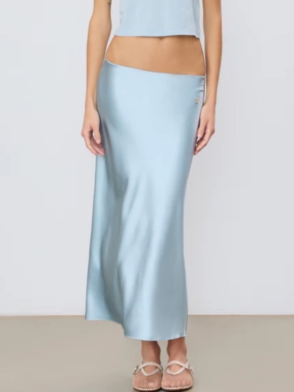 Eterne bias silk midi skirt